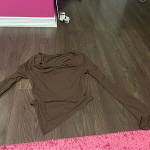 SHEIN Chocolate Brown Long Sleeve Top